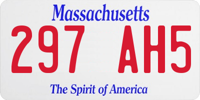 MA license plate 297AH5