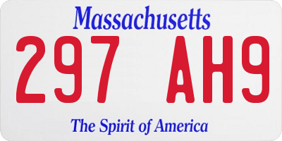 MA license plate 297AH9