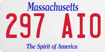MA license plate 297AI0
