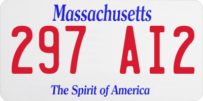MA license plate 297AI2
