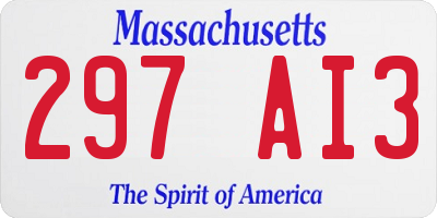 MA license plate 297AI3