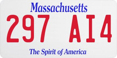 MA license plate 297AI4