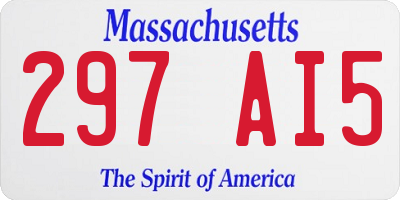 MA license plate 297AI5