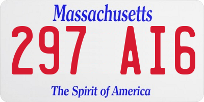 MA license plate 297AI6