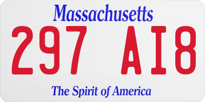 MA license plate 297AI8