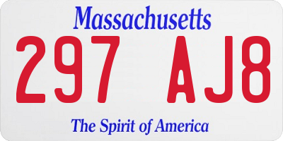 MA license plate 297AJ8