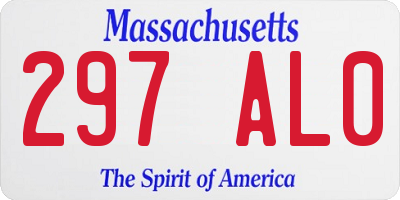 MA license plate 297AL0