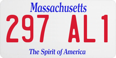 MA license plate 297AL1