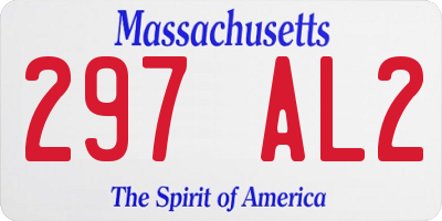 MA license plate 297AL2