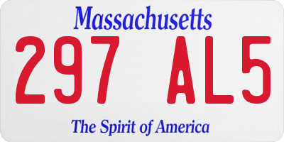 MA license plate 297AL5