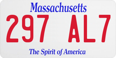MA license plate 297AL7