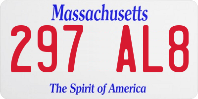 MA license plate 297AL8