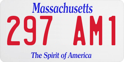 MA license plate 297AM1