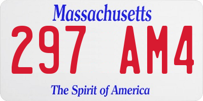 MA license plate 297AM4