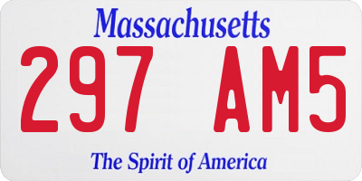 MA license plate 297AM5