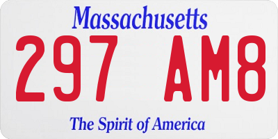 MA license plate 297AM8