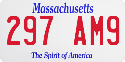 MA license plate 297AM9