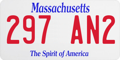 MA license plate 297AN2