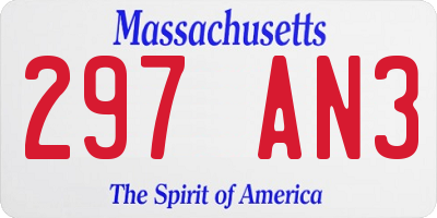 MA license plate 297AN3
