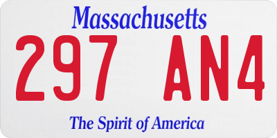 MA license plate 297AN4