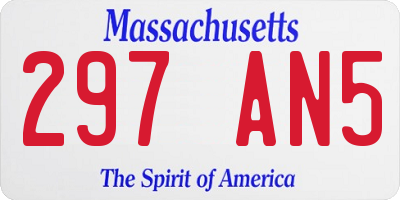 MA license plate 297AN5