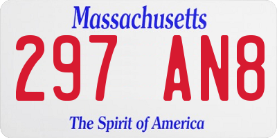 MA license plate 297AN8