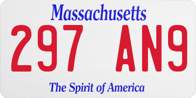 MA license plate 297AN9