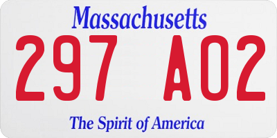 MA license plate 297AO2