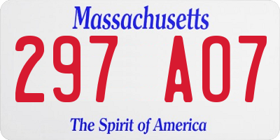 MA license plate 297AO7