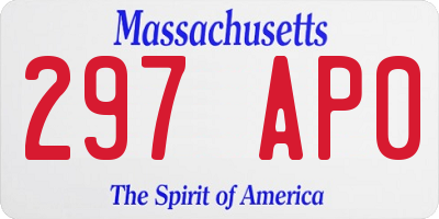 MA license plate 297AP0
