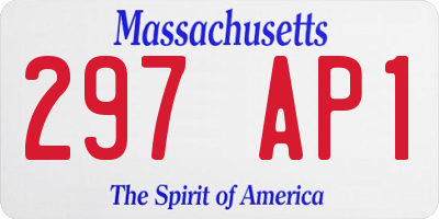 MA license plate 297AP1