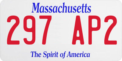 MA license plate 297AP2