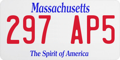 MA license plate 297AP5