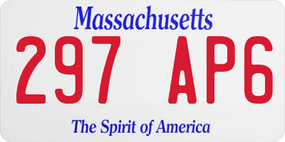 MA license plate 297AP6