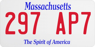 MA license plate 297AP7