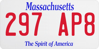 MA license plate 297AP8
