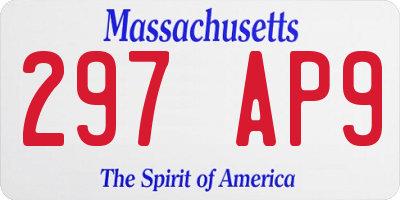MA license plate 297AP9