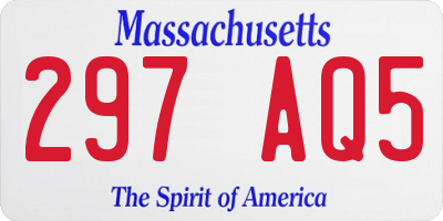 MA license plate 297AQ5