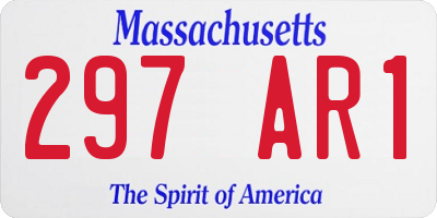 MA license plate 297AR1