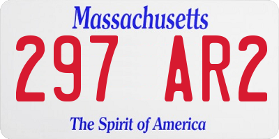 MA license plate 297AR2