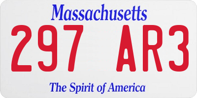 MA license plate 297AR3