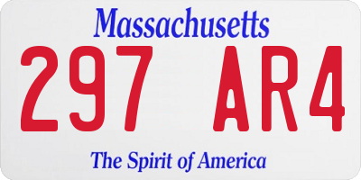 MA license plate 297AR4
