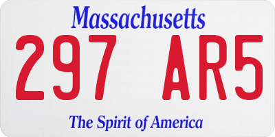 MA license plate 297AR5
