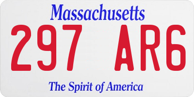 MA license plate 297AR6