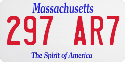MA license plate 297AR7