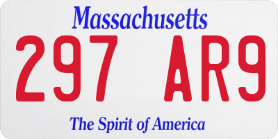 MA license plate 297AR9