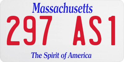 MA license plate 297AS1