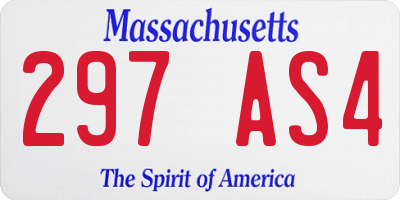 MA license plate 297AS4
