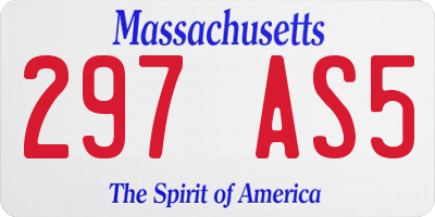 MA license plate 297AS5