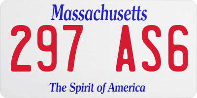 MA license plate 297AS6